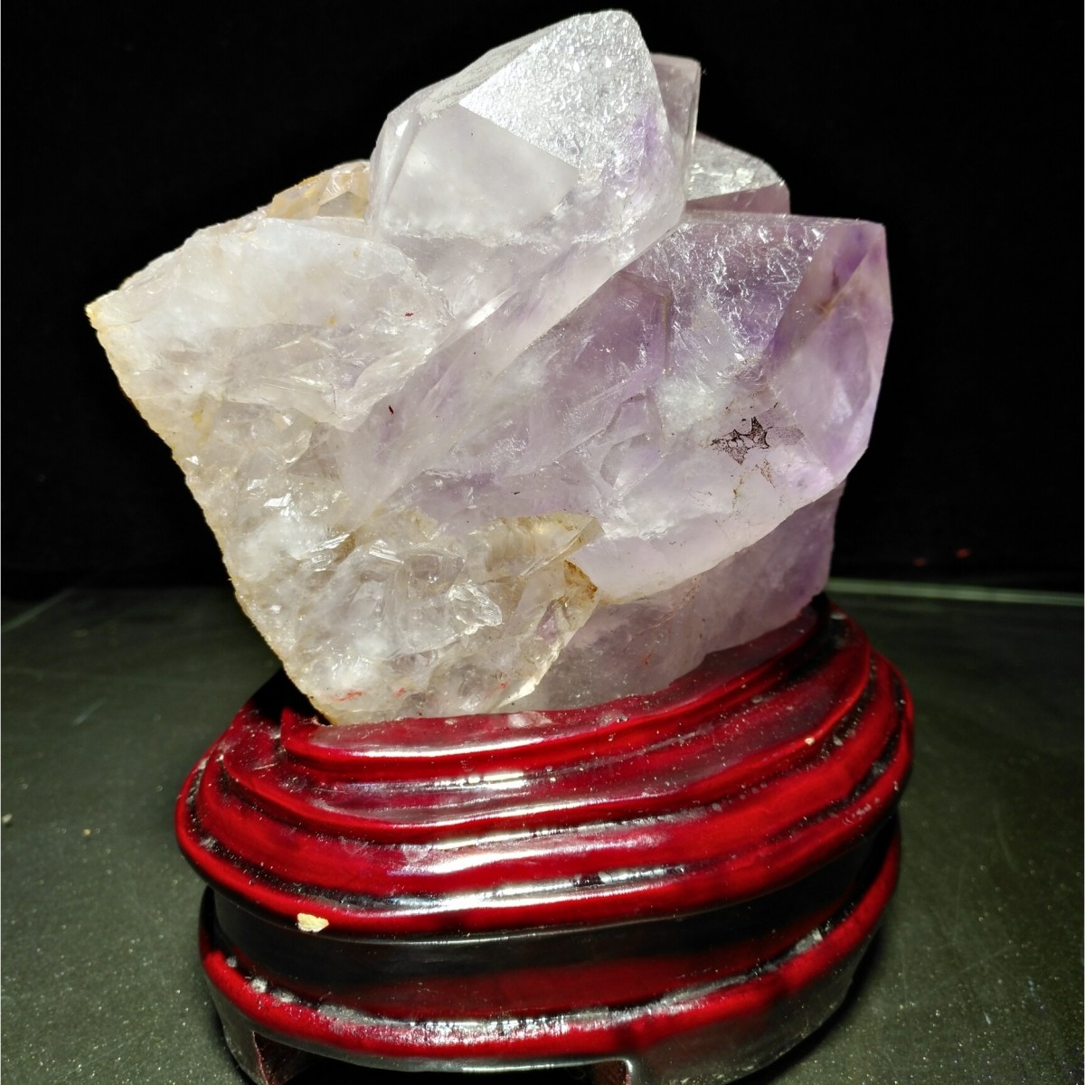 天然紫水晶带底座