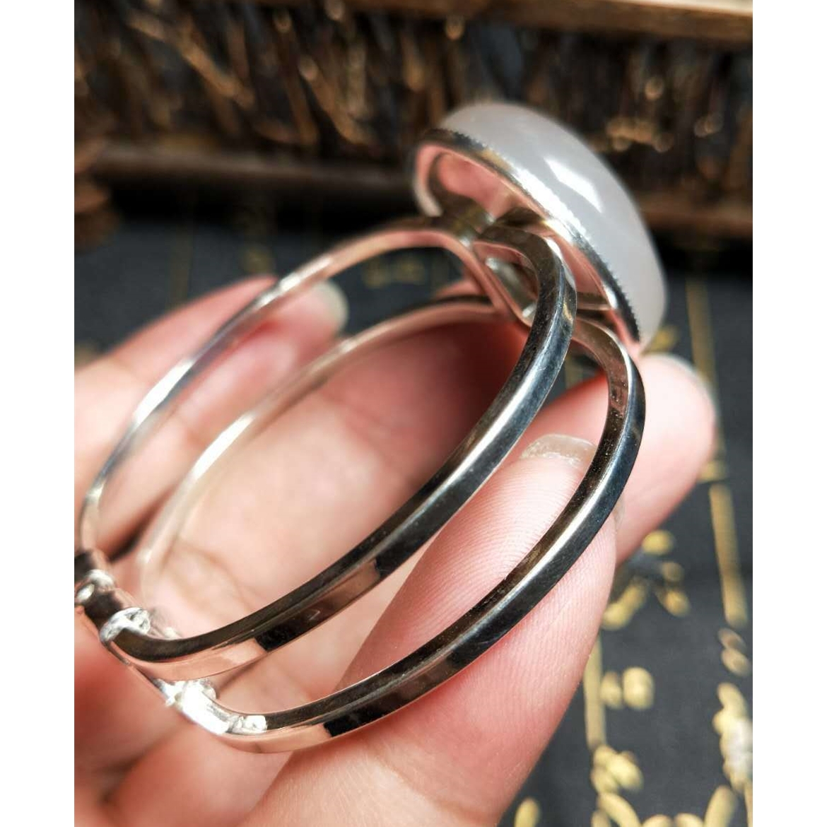 极品海洋玉髓草花景活扣手环