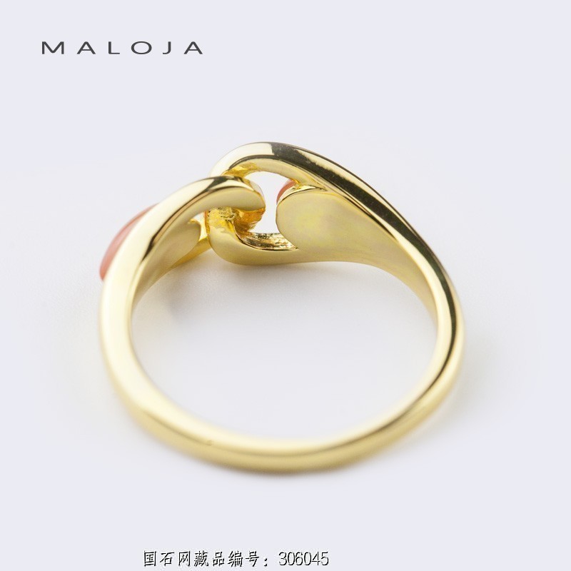 马洛亚水滴系列925银镀金戒指20113001