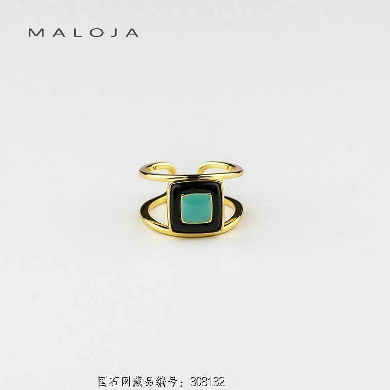 马洛亚回系列925银镀金戒指20112001