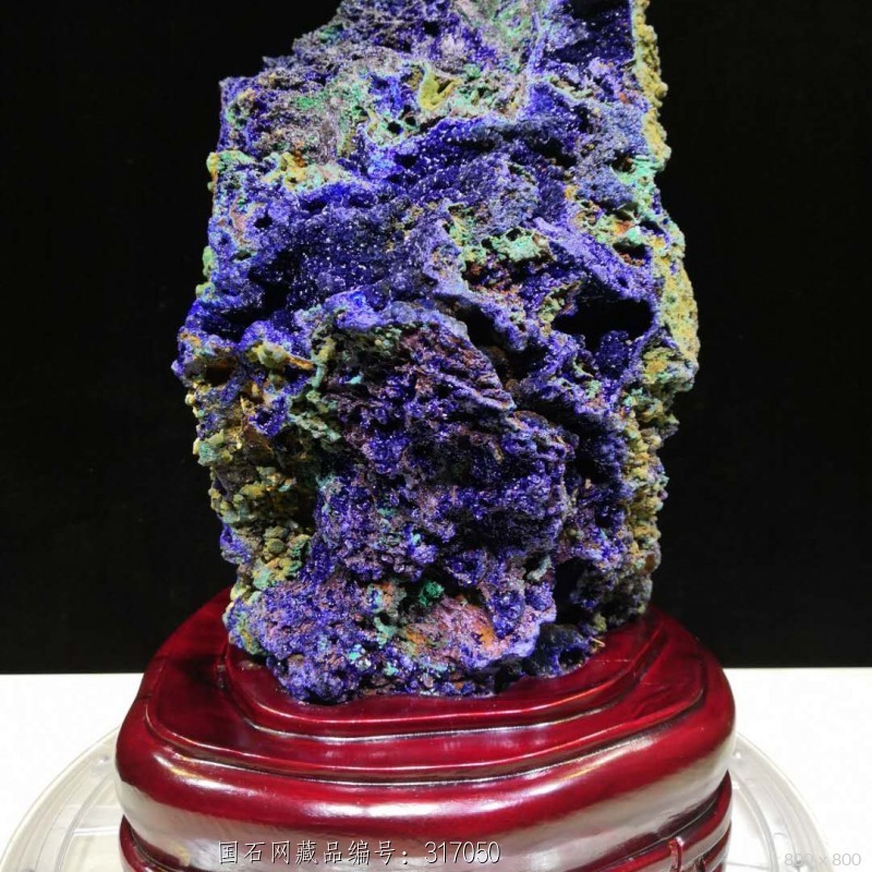 精品蓝铜矿孔雀石共生原石摆件