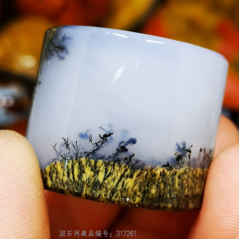海洋玉髓极品发丝大扳指一口价201902241