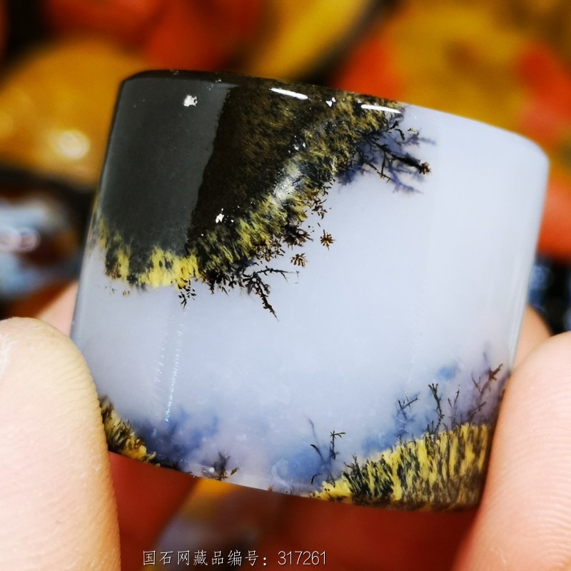 海洋玉髓极品发丝大扳指一口价201902241