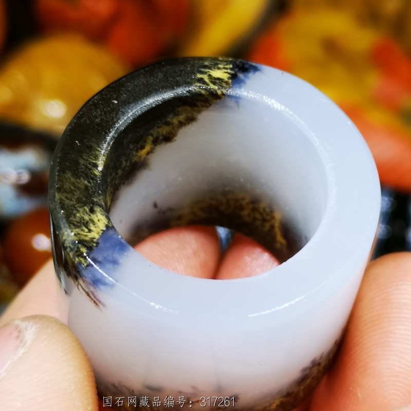 海洋玉髓极品发丝大扳指一口价201902241