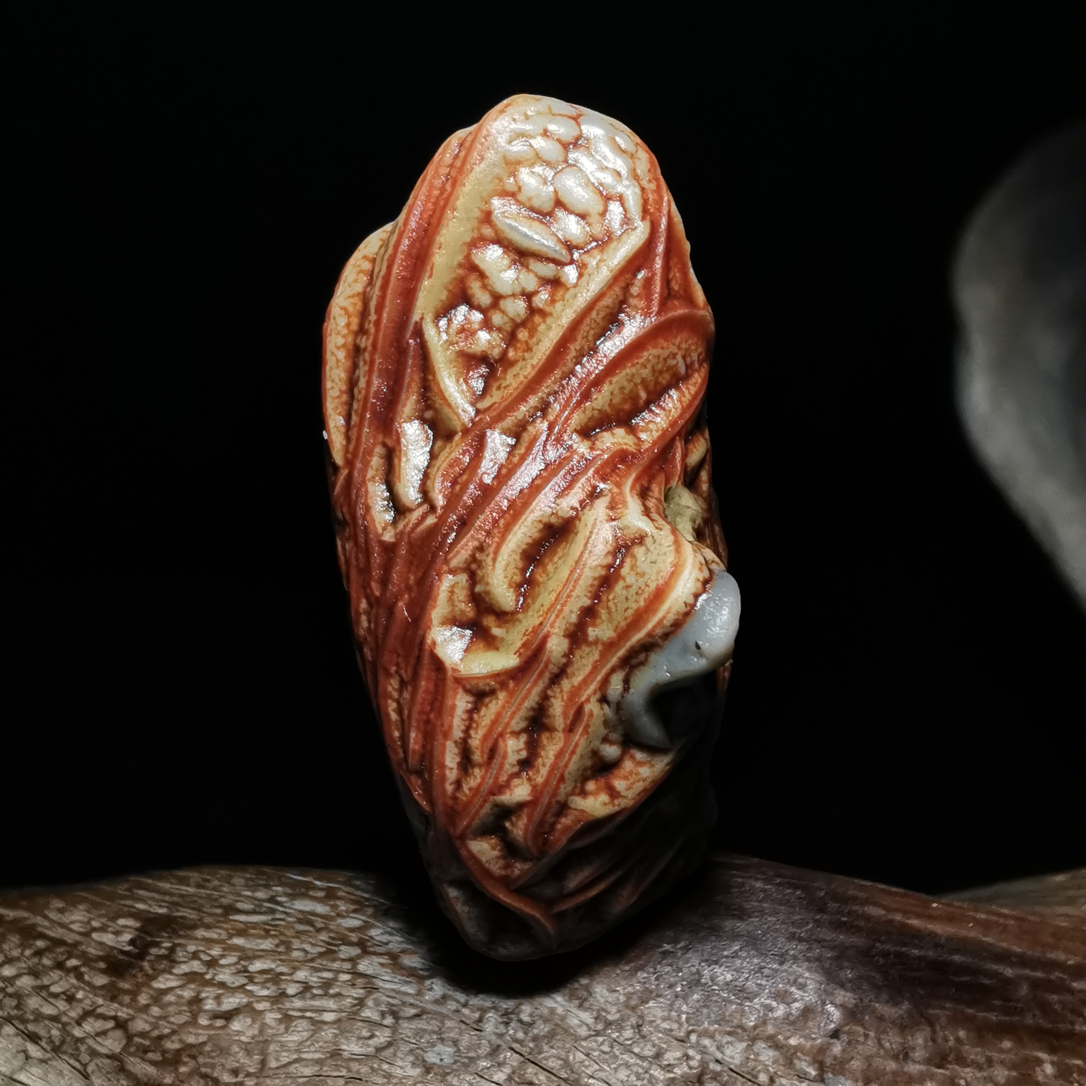 筋脉石四联发一石一价吊坠珠子经脉戈壁玛瑙原石奇石阿拉善象形画面