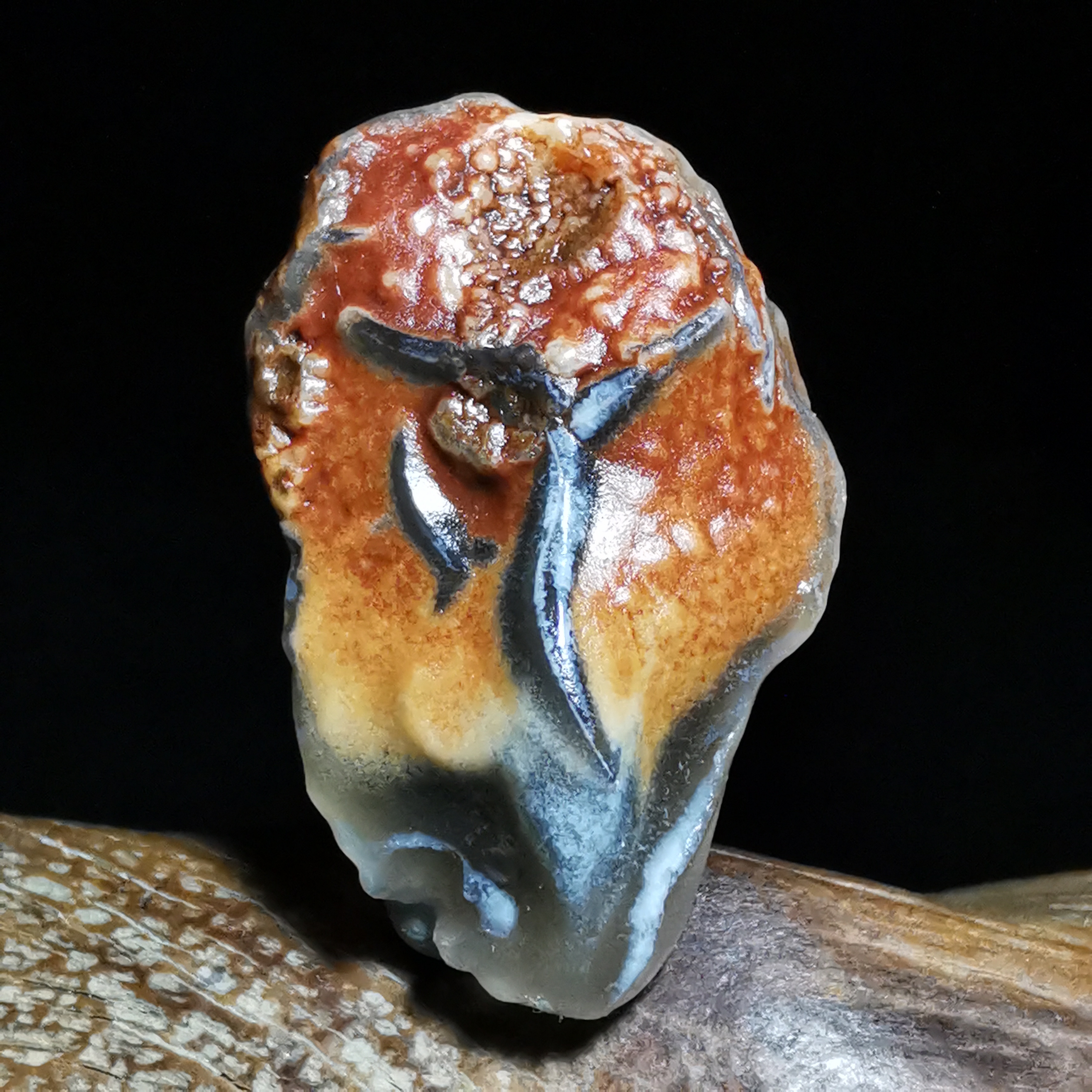 筋脉石四联发一石一价吊坠珠子经脉戈壁玛瑙原石奇石阿拉善象形画面