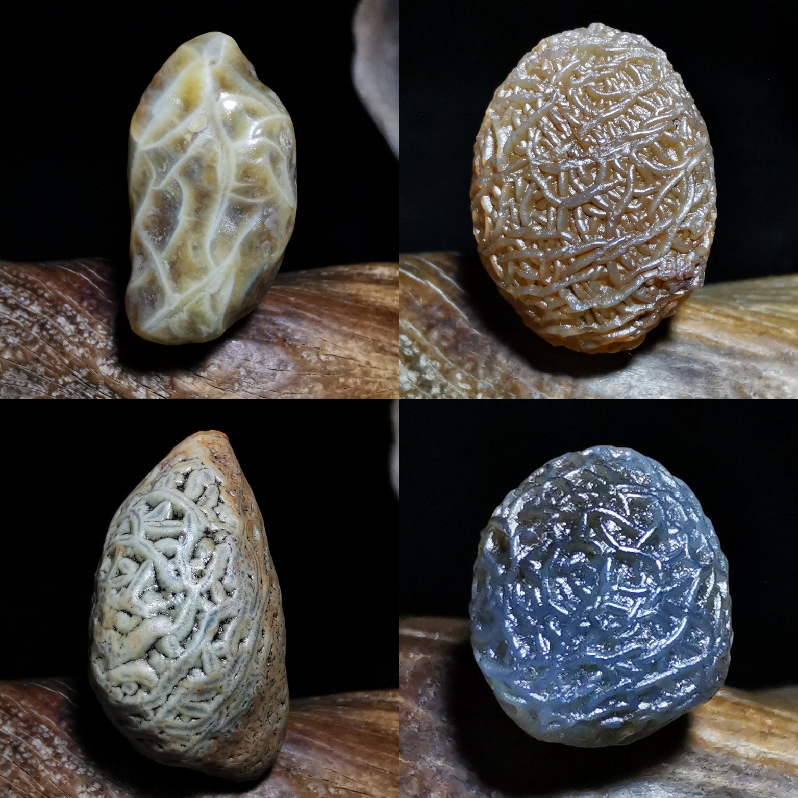 筋脉石四联发一石一价吊坠珠子经脉戈壁玛瑙原石奇石阿拉善象形画面