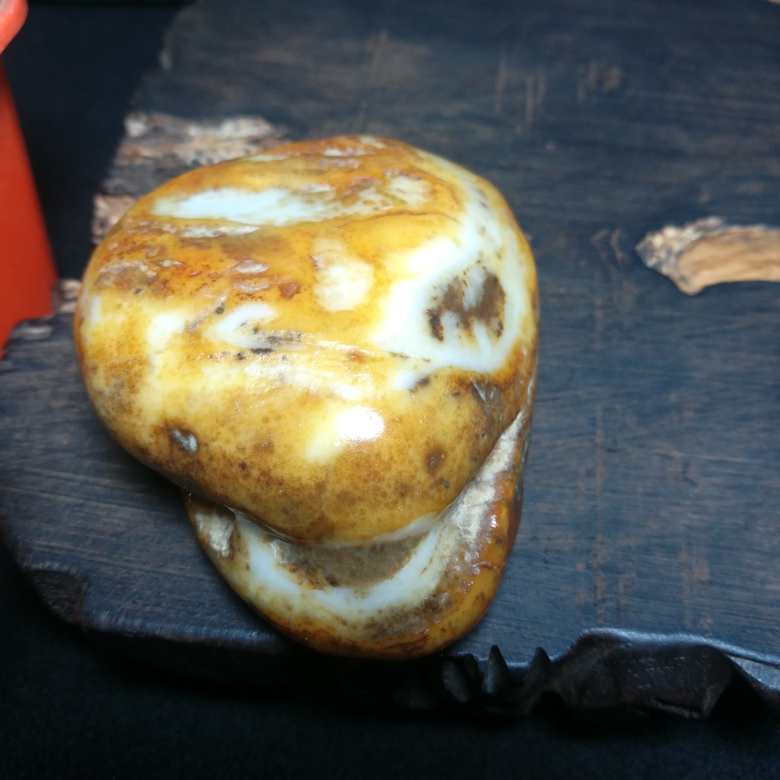 019把件唐河彩玉手把件手玩石